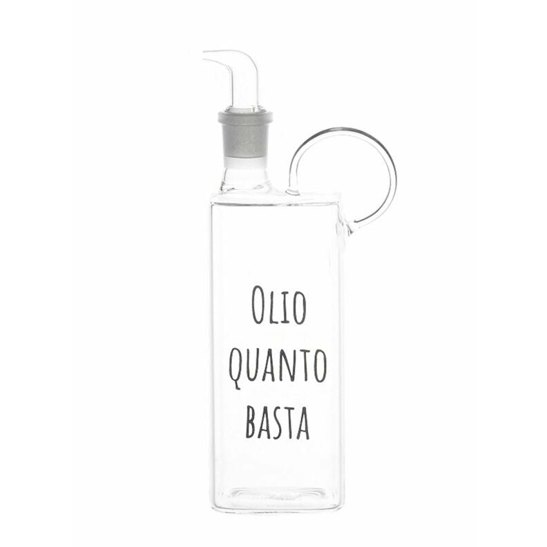 Oliera in vetro 400 ml decoro Olio quanto basta (nero) - Simple Day -