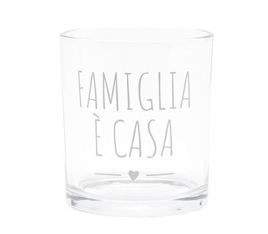 Bicchiere Decoro "Famiglia è Casa" 370ml