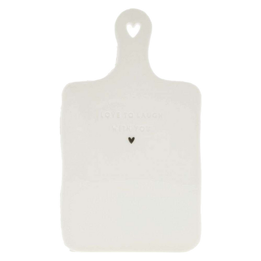 Tagliere in Ceramica con Cuore e Incisione