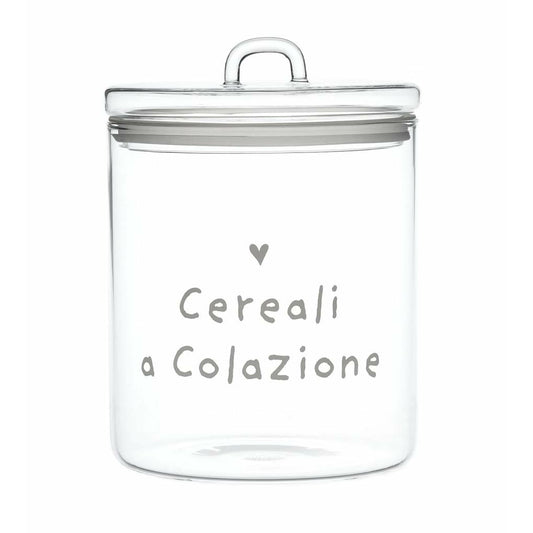 Barattolo Decoro Bianco "Cereali a Colazione"