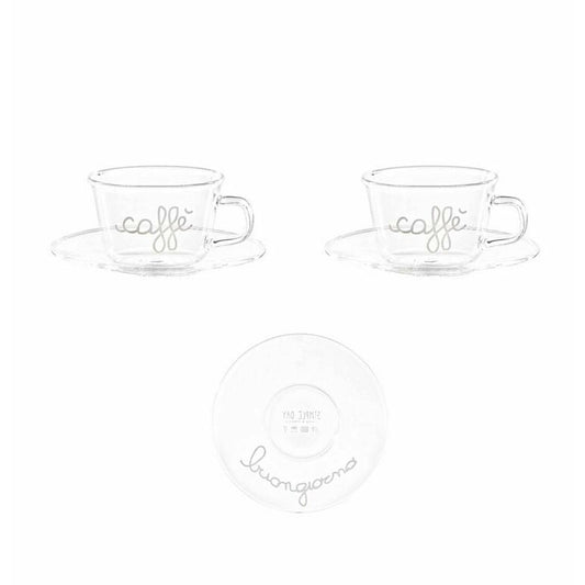 Set 2 Tazzine Espresso Decoro "Caffè Buongiorno" 100ml