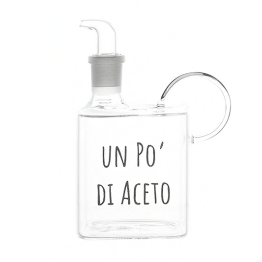 Bottiglia Aceto in Vetro Decoro "Un Po' di Aceto" 400ml